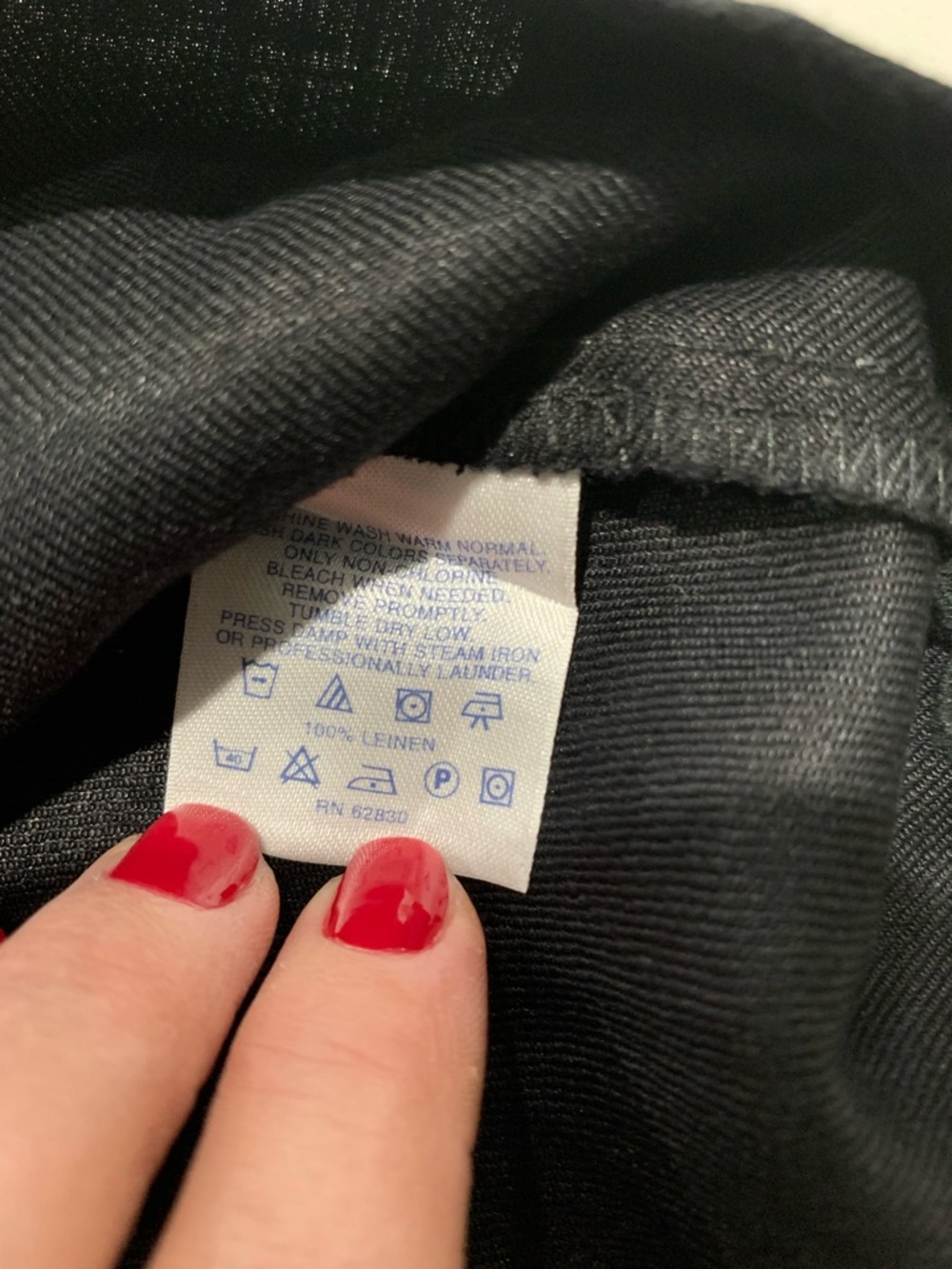 2 Lands' End Linen Olive Black 3/4 Sleeve Midi Button-Front Shirt Dresses, NWOT - Picture 10 of 10